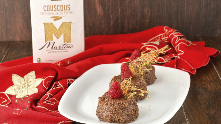 Couscous and chocolate pudding