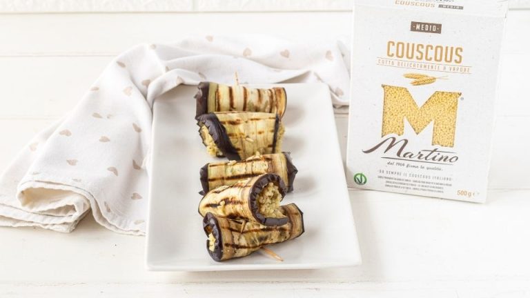 Grilled Eggplant Rolls with Couscous