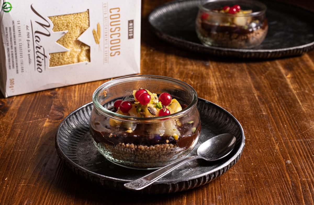 Pear and Chocolate Couscous Dessert