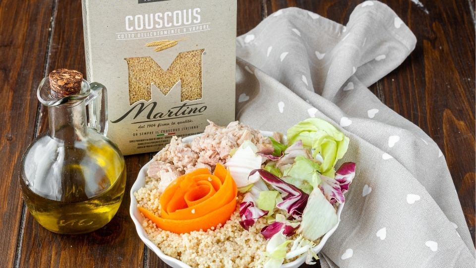 Whole wheat couscous poke with tuna