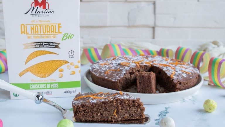 Chocolate migliaccio with couscous