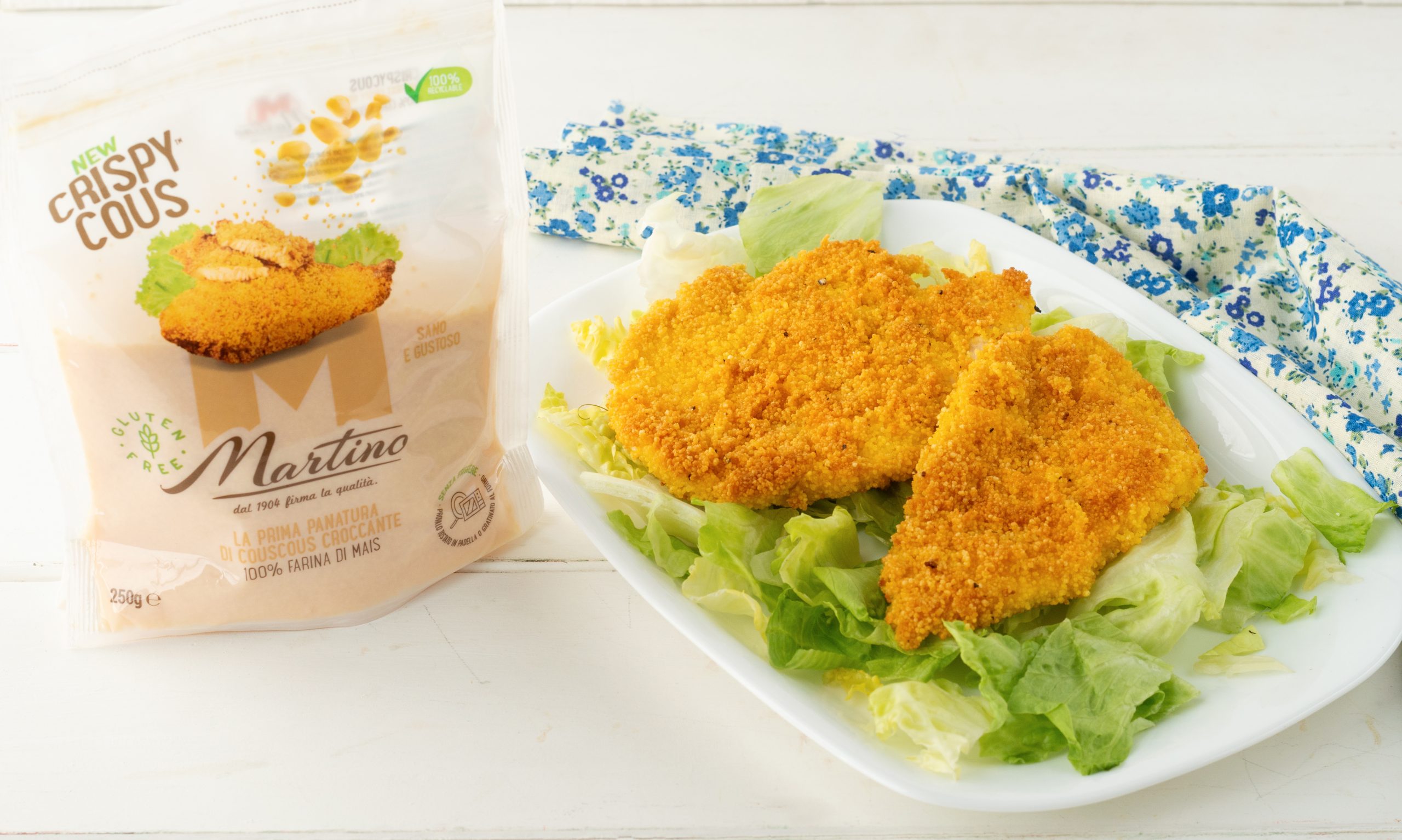 Chicken cutlets with corn couscous