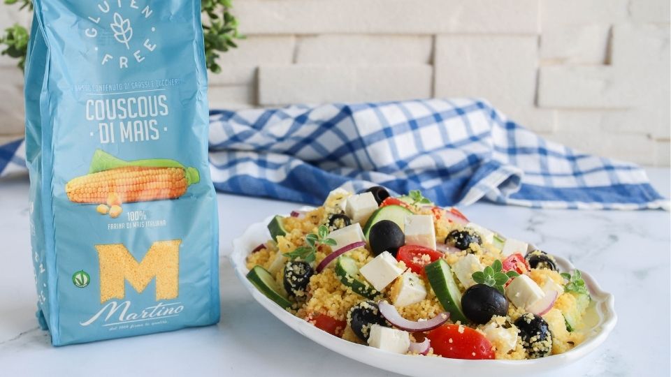 Greek-style corn couscous