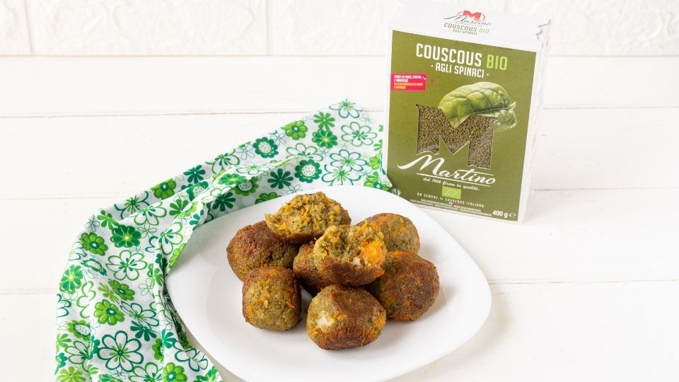 Spinach Couscous Balls with Pumpkin