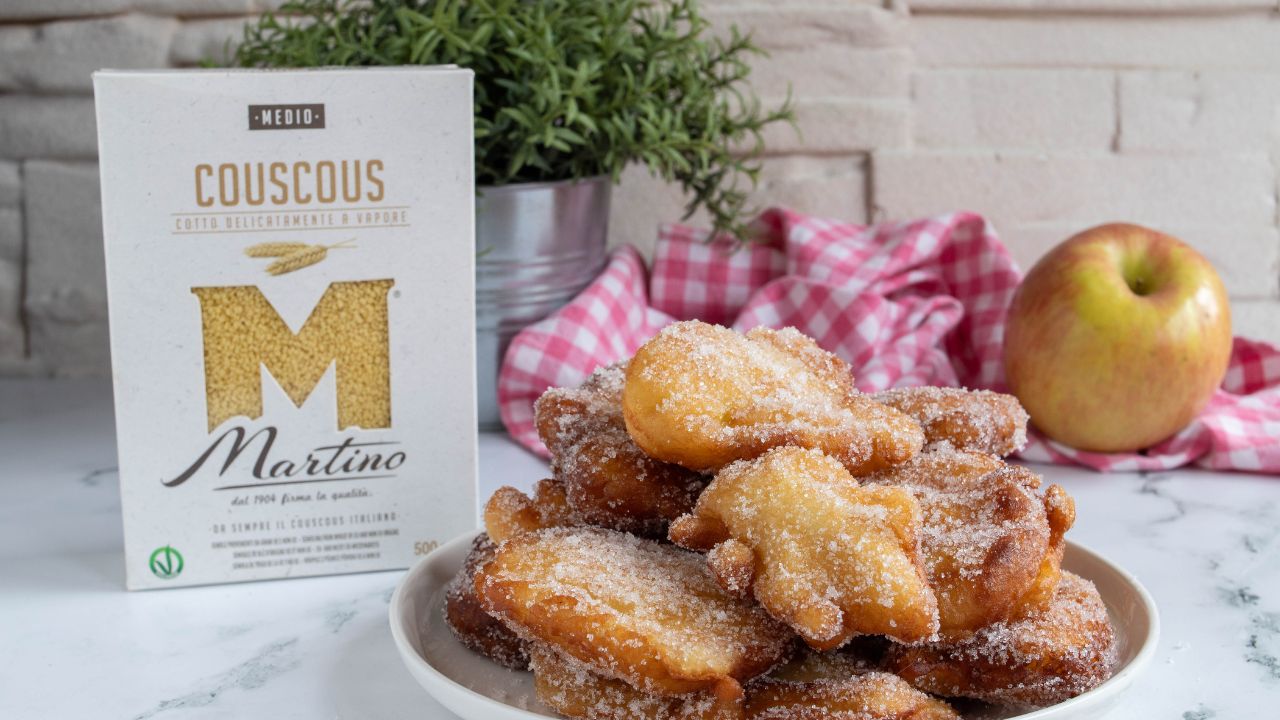 Apple and couscous fritters