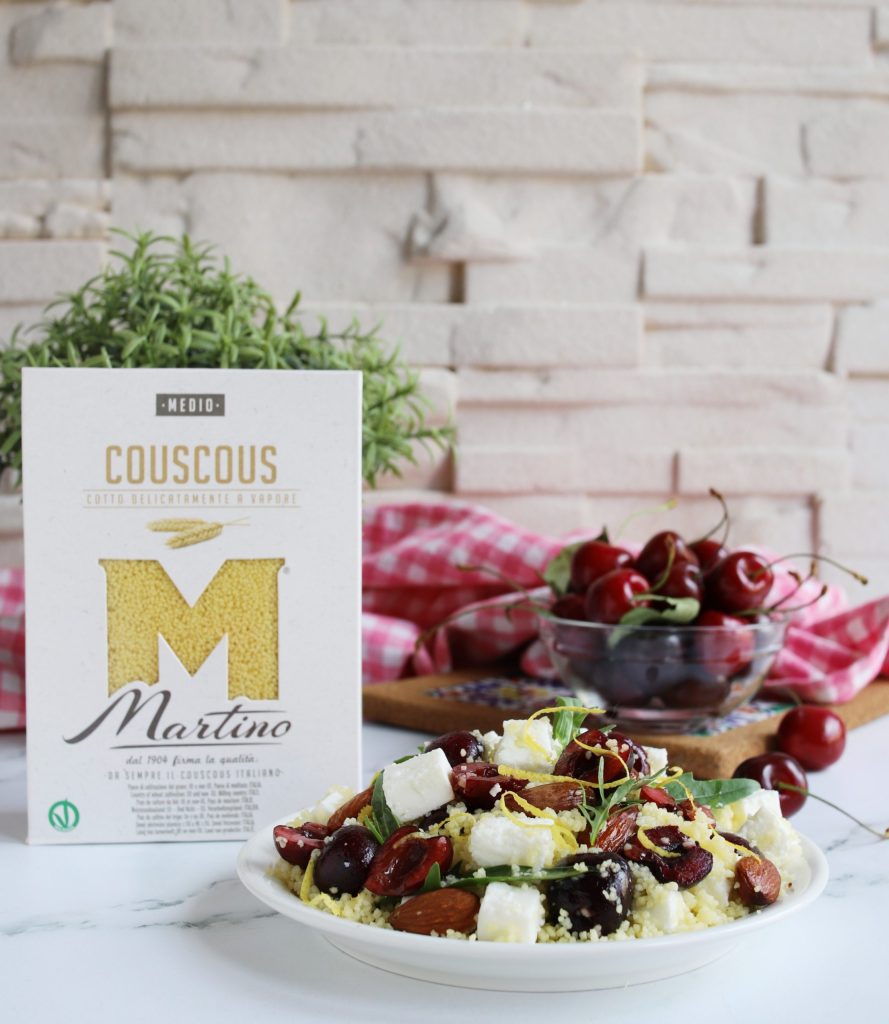 Couscous with Cherries, Feta, and Arugula