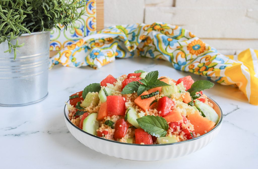 COUSCOUS CON MELONE ANGURIA E CETRIOLI
