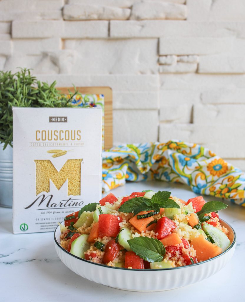 COUSCOUS CON MELONE ANGURIA E CETRIOLI