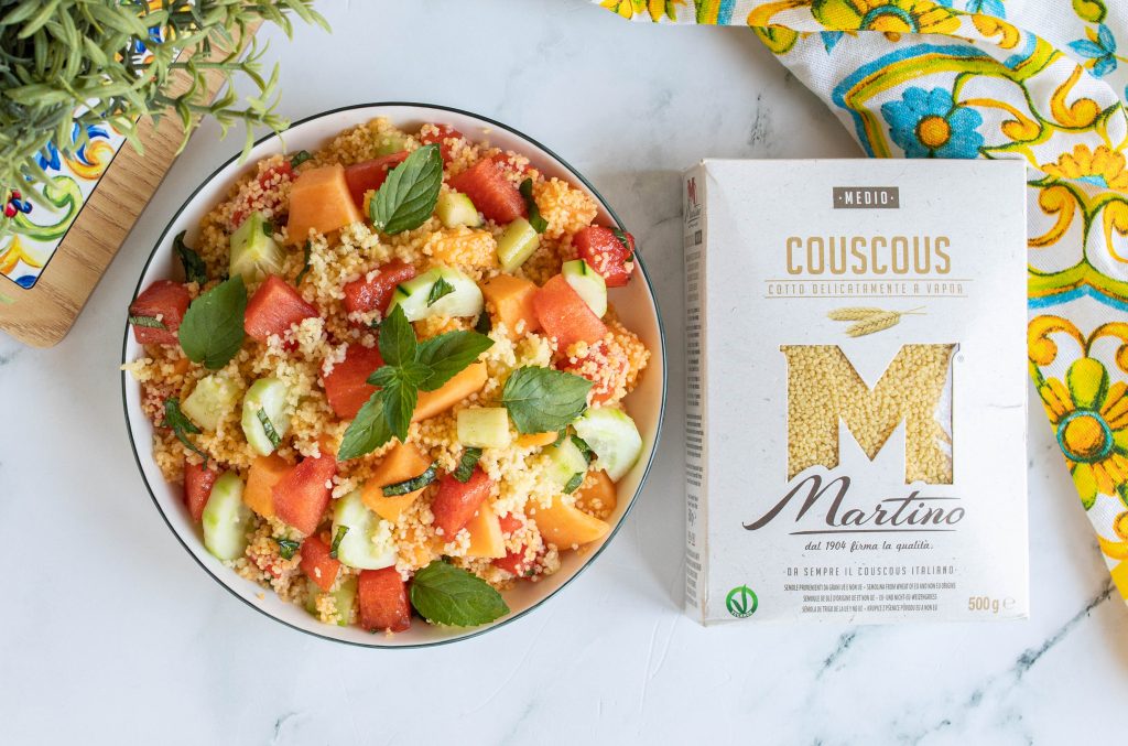 COUSCOUS CON MELONE ANGURIA E CETRIOLI