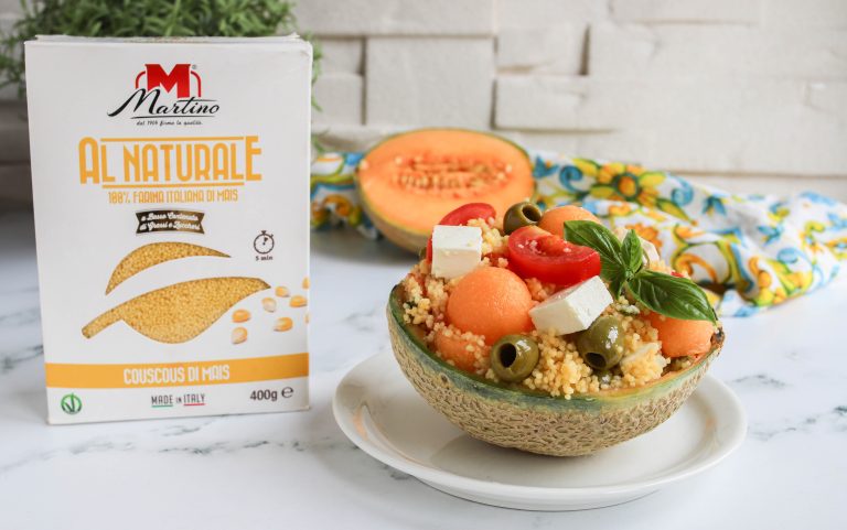 COUSCOUS DI MAIS CON MELONE E FETA