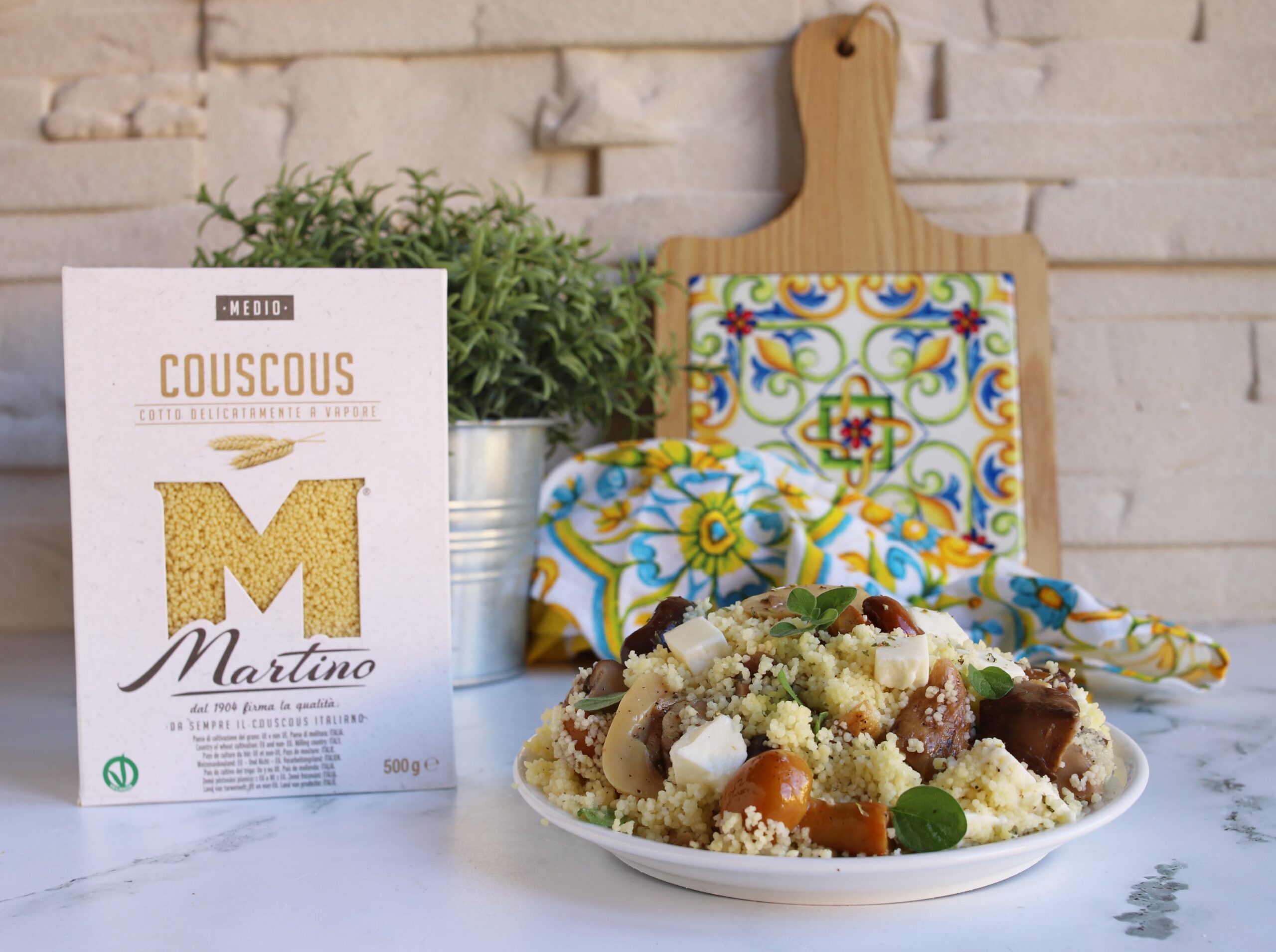 COUSCOUS CON FUNGHI E MOZZARELLA